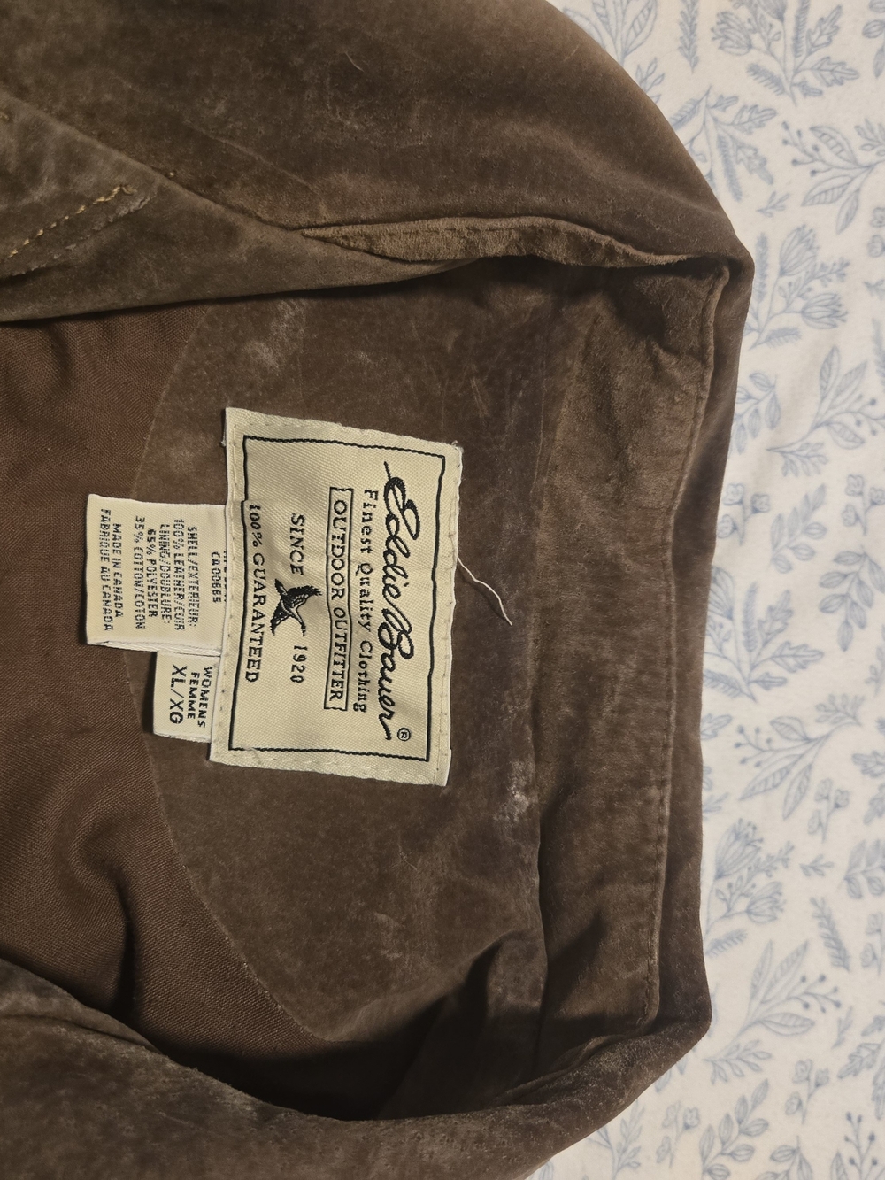 Eddie Bauer Brown Suede Collar Jacket